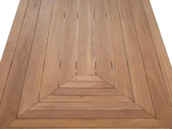 Conjunto De Jantar De Jardim Em Teca, 1 Mesa C. 200 Cm + 6 Cadeiroes, Natural Claro - Allende