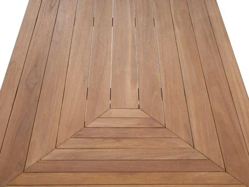 Conjunto De Jantar De Jardim Em Teca, 1 Mesa C. 200 Cm + 6 Cadeiroes, Natural Claro - Allende