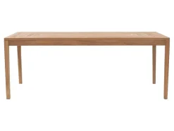 Conjunto De Jantar De Jardim Em Teca, 1 Mesa C. 200 Cm + 6 Cadeiroes, Natural Claro - Allende