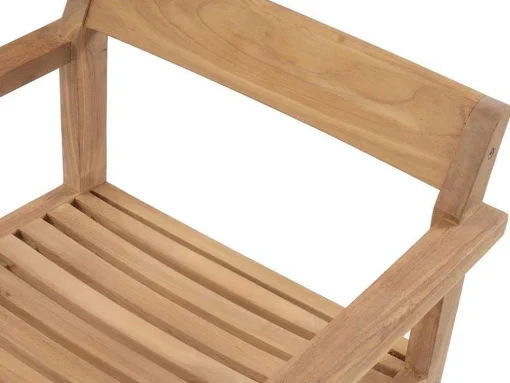 Conjunto De Jantar De Jardim Em Teca, 1 Mesa Quadrada + 8 Cadeiroes, Natural Claro - Allende