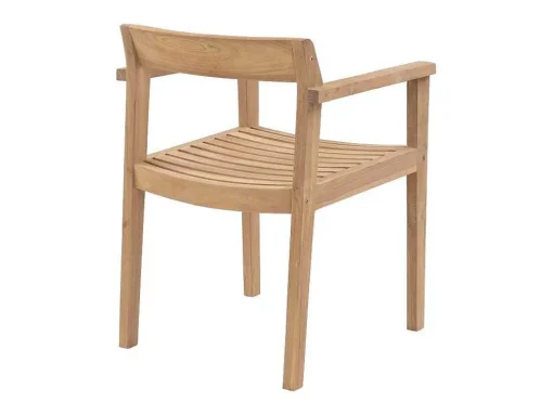 Conjunto De Jantar De Jardim Em Teca, 1 Mesa C. 200 Cm + 6 Cadeiroes, Natural Claro - Allende