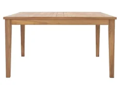 Conjunto De Jantar De Jardim Em Teca, 1 Mesa Quadrada + 8 Cadeiroes, Natural Claro - Allende