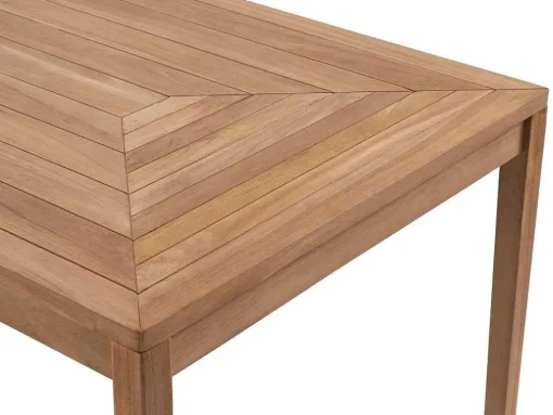 Conjunto De Jantar De Jardim Em Teca, 1 Mesa C. 200 Cm + 6 Cadeiroes, Natural Claro - Allende