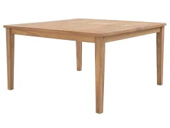Conjunto De Jantar De Jardim Em Teca, 1 Mesa Quadrada + 8 Cadeiroes, Natural Claro - Allende