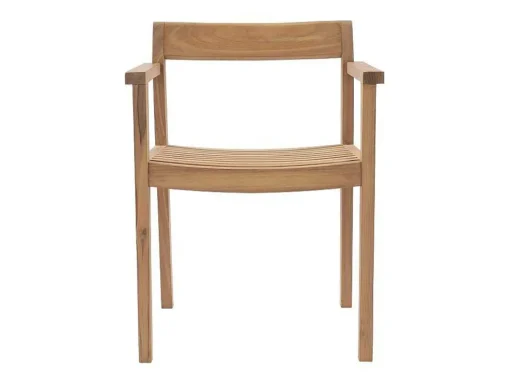 Conjunto De Jantar De Jardim Em Teca, 1 Mesa C. 200 Cm + 6 Cadeiroes, Natural Claro - Allende