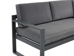 Conjunto De Jardim Em Aluminio: Mesa De Centro E Sofá De Canto Levadico, 6 Lugares - Antracite - Palaos Ii De Mylia
