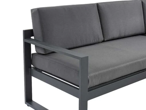 Conjunto De Jardim Em Aluminio: Mesa De Centro E Sofá De Canto Levadico, 6 Lugares - Antracite - Palaos Ii De Mylia