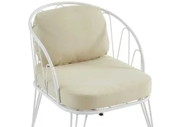 Conjunto De Jardim Em Metal, 1 Sofá De 2 Lugares, 2 Cadeiroes E Uma Mesa De Centro, Branco - Arlesan