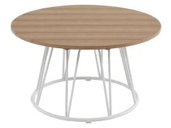 Conjunto De Jardim Em Metal, 1 Sofá De 2 Lugares, 2 Cadeiroes E Uma Mesa De Centro, Branco - Arlesan