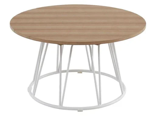 Conjunto De Jardim Em Metal, 1 Sofá De 2 Lugares, 2 Cadeiroes E Uma Mesa De Centro, Branco - Arlesan