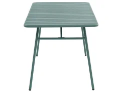 Conjunto De Jardim, Mesa E Cadeiras De Jardim Em Metal: Uma Mesa C.160 Cm Com 2 Cadeiroes Empilhaveis E 4 Cadeiras Empilhaveis Cor Verde Amendoa - Mirmande
