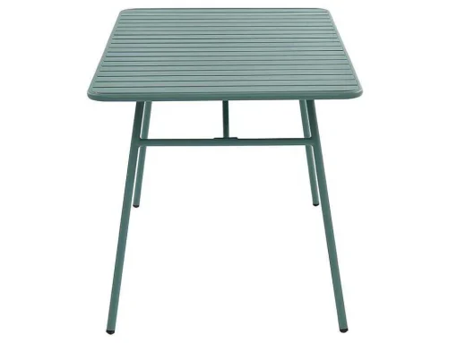 Conjunto De Jardim, Mesa E Cadeiras De Jardim Em Metal: Uma Mesa C.160 Cm Com 2 Cadeiroes Empilhaveis E 4 Cadeiras Empilhaveis Cor Verde Amendoa - Mirmande