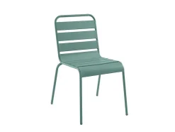 Conjunto De Jardim, Mesa E Cadeiras De Jardim Em Metal: Uma Mesa C.160 Cm Com 2 Cadeiroes Empilhaveis E 4 Cadeiras Empilhaveis Cor Verde Amendoa - Mirmande