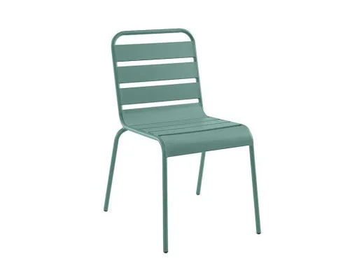 Conjunto De Jardim, Mesa E Cadeiras De Jardim Em Metal: Uma Mesa C.160 Cm Com 2 Cadeiroes Empilhaveis E 4 Cadeiras Empilhaveis Cor Verde Amendoa - Mirmande