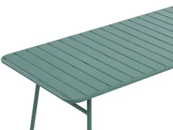 Conjunto De Jardim, Mesa E Cadeiras De Jardim Em Metal: Uma Mesa C.160 Cm Com 2 Cadeiroes Empilhaveis E 4 Cadeiras Empilhaveis Cor Verde Amendoa - Mirmande
