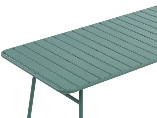 Conjunto De Jardim, Mesa E Cadeiras De Jardim Em Metal: Uma Mesa C.160 Cm Com 2 Cadeiroes Empilhaveis E 4 Cadeiras Empilhaveis Cor Verde Amendoa - Mirmande