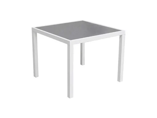 Conjunto De Moveis De Jardim Bergamo De 4 Lugares - Aluminio Branco