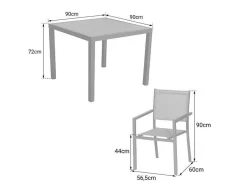 Conjunto De Moveis De Jardim Bergamo De 4 Lugares - Aluminio Branco