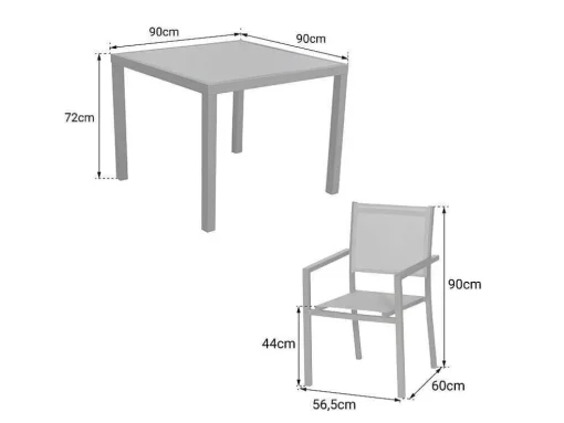 Conjunto De Moveis De Jardim Bergamo De 4 Lugares - Aluminio Branco