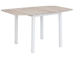 Conjunto Mesa + 4 Cadeiras Em Mdf E Metal Natural E Branco - Maewin