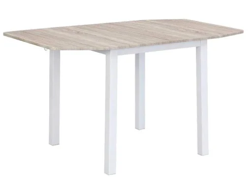 Conjunto Mesa + 4 Cadeiras Em Mdf E Metal Natural E Branco - Maewin