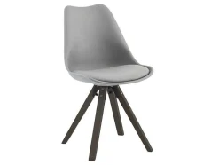 Conjunto Mesa + 6 Cadeiras Antracite, Cinzento E Natural Escuro - Serani