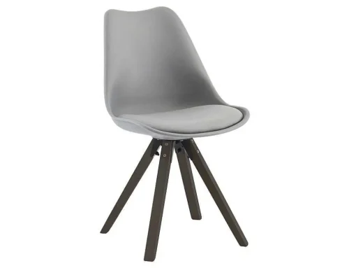 Conjunto Mesa + 6 Cadeiras Antracite, Cinzento E Natural Escuro - Serani