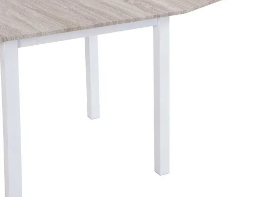 Conjunto Mesa + 4 Cadeiras Em Mdf E Metal Natural E Branco - Maewin