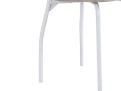 Conjunto Mesa + 4 Cadeiras Em Mdf E Metal Natural E Branco - Maewin