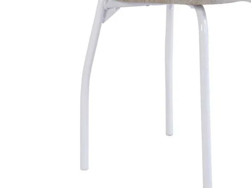 Conjunto Mesa + 4 Cadeiras Em Mdf E Metal Natural E Branco - Maewin