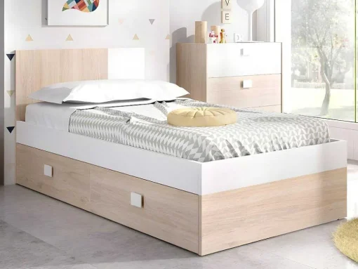 Conjunto Quarto Completo Cama 90 X 190 Cm + Mesa De Cabeceira + Guarda-Roupa - Sonia