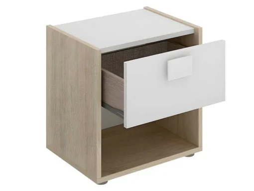 Conjunto Quarto Completo Cama 90 X 190 Cm + Mesa De Cabeceira + Guarda-Roupa - Sonia