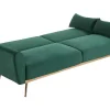 Conjunto Sofá De 3 Lugares Convertivel Clic-Clac Verde-Abeto - Launei E Tapete Taupe - Dolce