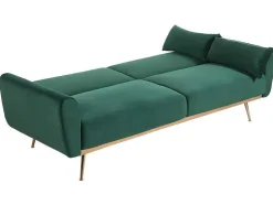 Conjunto Sofá De 3 Lugares Convertivel Clic-Clac Verde-Abeto - Launei E Tapete Taupe - Dolce