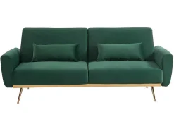 Conjunto Sofá De 3 Lugares Convertivel Clic-Clac Verde-Abeto - Launei E Tapete Taupe - Dolce