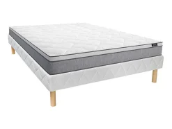 Conjunto Sommier + Colchão De Molas Ensacadas Esp. 22 Cm Serenite Da Ysmee - 160X200 Cm