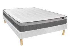 Conjunto Sommier + Colchão De Molas Ensacadas 7 Zonas E Espuma Viscoelastica Esp. 29 Cm 160X200 Cm - Montaigne Ii De Palacio
