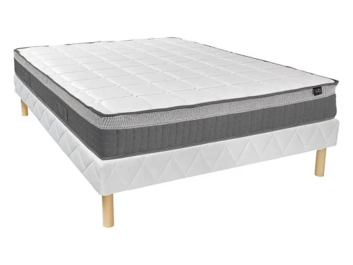 Conjunto Sommier + Colchão De Molas Ensacadas 7 Zonas E Espuma Viscoelastica Esp. 29 Cm 160X200 Cm - Montaigne Ii De Palacio