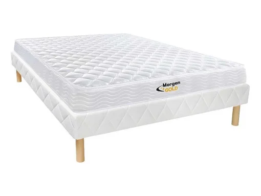 Conjunto Sommier + Colchão De Molas 140X190 Cm - Wolkenlos Da Morgengold