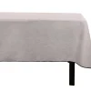 Conjunto Toalha + 4 Guardanapos De Mesa Em Linho E Algodao, Borda Preta, Taupe, 170 X 300 Cm - Borina
