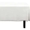 Conjunto Toalha + 4 Guardanapos De Mesa Em Linho E Algodao, Borda Preta, Branco, 170 X 300 Cm - Borina