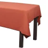 Conjunto Toalha + 4 Guardanapos De Mesa Em Linho E Algodao, Borda Preta, Terracota, 170 X 250 Cm - Borina
