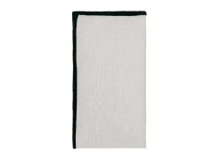 Conjunto Toalha + 4 Guardanapos De Mesa Em Linho E Algodao, Borda Preta, Taupe, 170 X 300 Cm - Borina