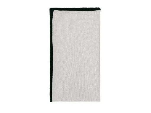 Conjunto Toalha + 4 Guardanapos De Mesa Em Linho E Algodao, Borda Preta, Taupe, 170 X 300 Cm - Borina