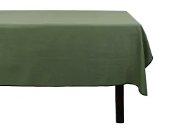 Conjunto Toalha + 4 Guardanapos De Mesa Em Linho E Algodao, Borda Preta, Caqui, 170 X 250 Cm - Borina