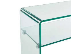 Consola Com 1 Nicho Em Vidro Temperado Transparente - Stileos