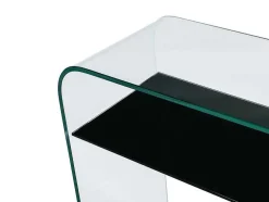 Consola Kelly - Vidro Temperado - Mesinha Preto Lacado