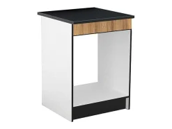 Cozinha Completa Com Bancada De Trabalho 180 Cm Natural E Preto - Trattoria