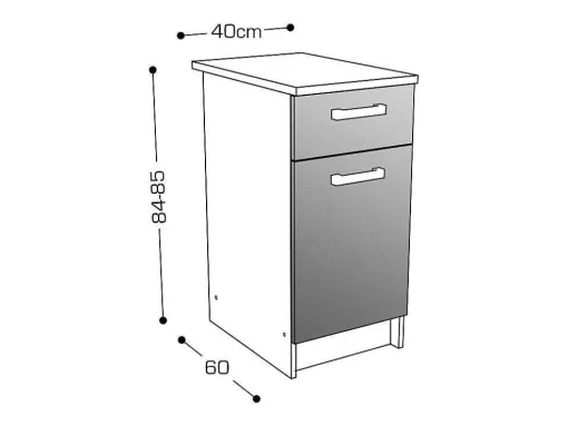 Cozinha Completa Com Bancada De Trabalho 180 Cm Natural E Preto - Trattoria