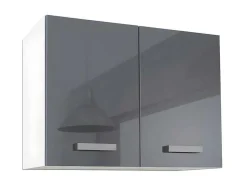 Cozinha Completa De 240 Cm Com 8 Compartimentos De Arrumação Cor Cinza E Branco - Trattoria